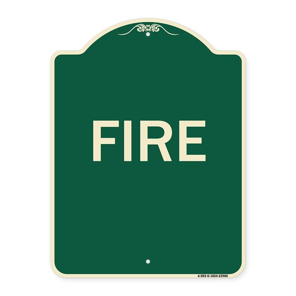 Signmission Designer Series Sign-Fire, Green & Tan Heavy-Gauge Aluminum Sign, 24" x 18", G-1824-23966 A-DES-G-1824-23966 - main